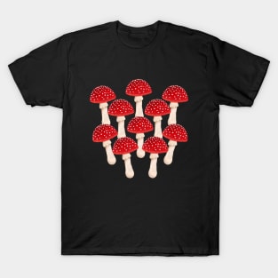 Fly Agaric Red Mushrooms T-Shirt